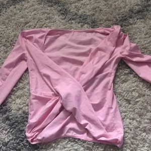 Open back pink shirt